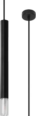 Produktbild von Hängeleuchte WEZYR 1 schwarz 1xG9 8W Stahl/Glas 120x8x8cm Sollux Lighting