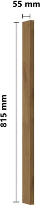 A close-up of a wooden plank with dimensions indicated.