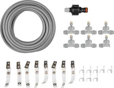 Produktbild von NAJDER Garten-Wassernebel-Set White LINE 8m, Nebelkühlsystem Wassernebel, Garten Sprühnebel Bewässerungssystem, Kühlsystem Schlauch Sprinklerdüse, Bewässerung Sprinkler, Düse