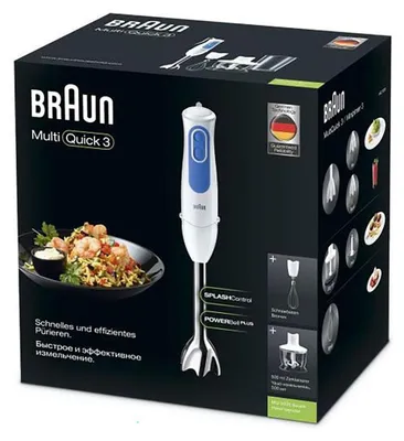 Obrázok produktu pre Braun MQ3035WH Sauce, Ponorný mixér, 0,6 L, Pulzný spínač, 700 W, Modrá, Biela