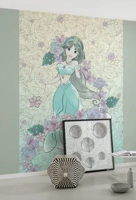Immagine prodotto di Carta da parati in tessuto non tessuto Komar "Jasmin Pale Flowers" - dimensioni: 200 x 280 cm (larghezza x altezza), 4 pannelli