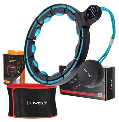 Immagine prodotto di Set Magnetico Hula Hop Nero/Turchese Hhm17 Con Contatore Hms + Cintura Dimagrante Br163 Rosso