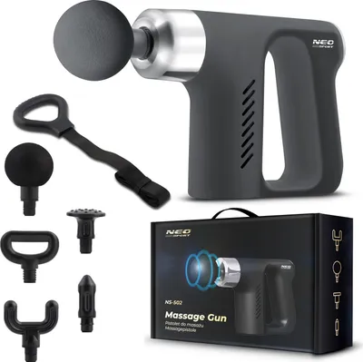 Obrázek produktu pro Pistolet do masażu ciała 5 nakładek NS-502 Neo-sport czarny