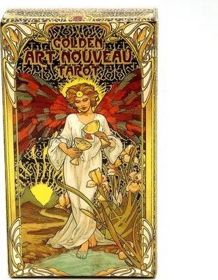 Produktbild von Eine Schachtel goldener Jugendstil-Tarotkarten