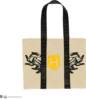 Produktbild von Cinereplicas Harry Potter – Hufflepuff Deluxe Baumwolltasche mit Polyesterstreifen 41 * 34 cm – Offizielle Lizenz