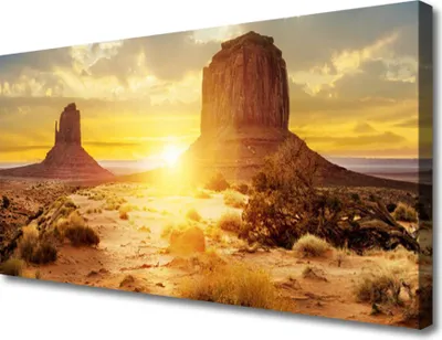Produktbild von Tulup Leinwand-Bilder 100x50 Wandbild Canvas Kunstdruck Wüste Sonne Landschaft