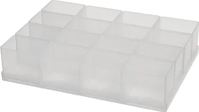 Produktbild von raaco Einteilungsset 16tlg. transparent Breite 39 x Tiefe 55 x Höhe 47mm für Art. -Nr.871325-871332 - 105347