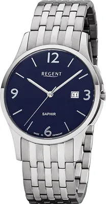 Produktbild von Regent Metall Herren Uhr GM-1616 Analog Armbanduhr silber Metallarmband D2URGM1616