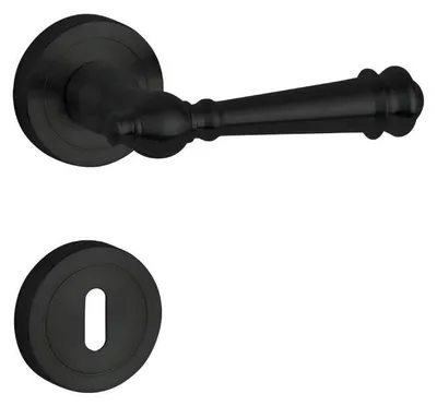 Produktbild von 1153/2333 Hermat Türdrücker-Rosettengarnitur SmartClip Castle Schwarz  (Lochung: BB) Lochung: BB