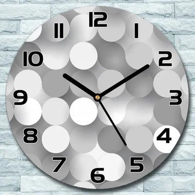 Produktbild von Wanduhr aus Glas Rund fi 30 Kreise grau weiß Quarz Deko Schlafzimmer Büro