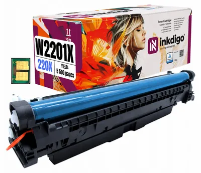 Produktbild von Inkdigo Toner W2201X für HP Color LaserJet Pro 4202, 4202dn, 4202dw, 4202dwe – Cyan, 5500 Seiten,, KI-generiertes Bild