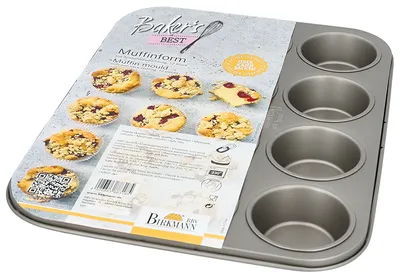 Produktbild von IRKMANN 12er Muffinform, L 35,5 x B 27 x 3 cm, Antihaftbeschichtung, PFOA- und PFOS-frei, inkl. Reze