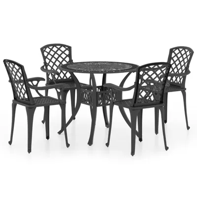 Obrázek produktu pro vidaXL 5dílná sada Bistro Set Cast Aluminium Black