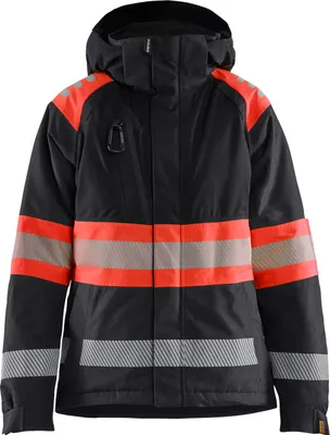 Produktbild von Blakläder Damen High Vis Winterjacke 4470, Farbe:Schwarz/High Vis Rot, Größe:L
