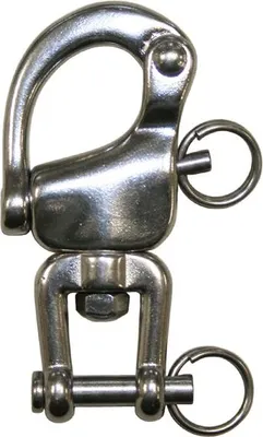 Produktbild von Schnappschäkel 128 mm lang mit Gabel aus Edelstahl V4A