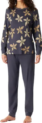 Produktbild von Schiesser Damen Schlafanzug lang graphit Serie Comfort Nightwear Baumwolle Modal