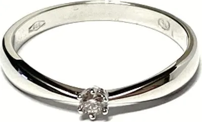 Produktbild von Weißgoldring 585/- mit Brillant 0,045 ct w/si Verlobungsring Klassiker #52