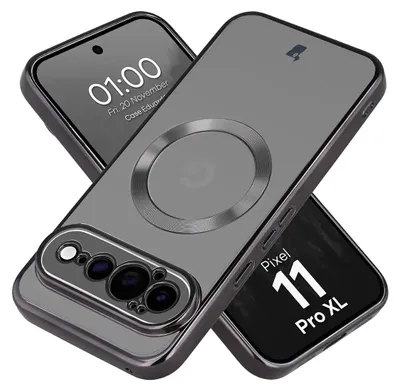 Produktbild von Handyhülle mit Magnetring für Google Pixel 11 Pro XL, Bizon Case EduardO, Transparent-Schwarz