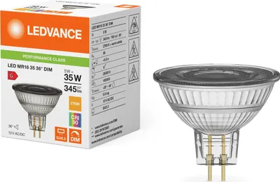 Zdjęcie produktu dla LEDVANCE LED MR16 5W 927 GU5.3 reflektor, reflektor 345lm 2700K ciepły biały jak 35W ściemnialny 4099854059698