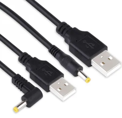 Produktbild von 2er Set USB-A zu DC 4,0×1,7 mm Stromkabel 5V 3A, 1 m, Gerade & Winkelstecker, Für LED-Leuchten, Lampen, Ventilatoren & Lautsprecher