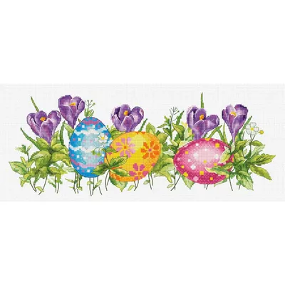 Produktbild von Luca-S Kreuzstich Set "Krokus", Zählmuster, 33x13cm