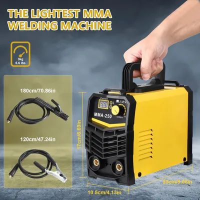 Image de Onduleur de soudage - Appareil de soudage MMA/ARC - 250 A, 220 V - IGBT - Écran LCD - Portable et compact