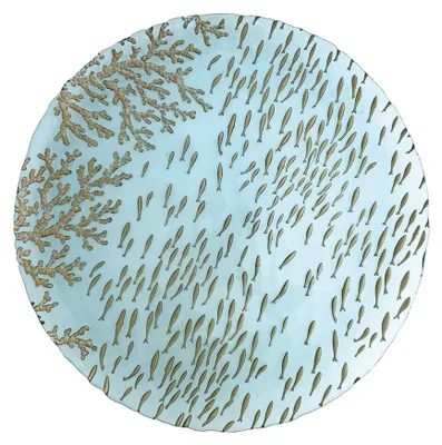 Produktbild von Meerblaue Servierplatte 33 x 33 x 3 cm
