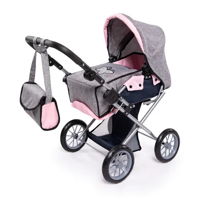 Produktbild von Bayer Design Puppenwagen City Star, Tasche, jeans-grau, rosa