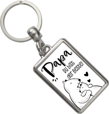 Produktbild von Bären Papa und Kind Schlüsselanhänger mit Spruch Papa du bist der Beste
