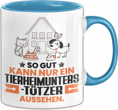 Produktbild von Tierheimunterstützer Geschenk Tasse So Gut Kann Nur Ein Tierheimunterstützer Aussehen Geschenkidee Kaffee-Becher (Blau)