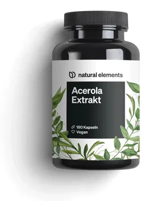 Produktbild von Vitamin C aus Acerola Extrakt Kapseln - 180  Kapseln_für 6 Monate