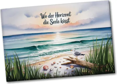 Produktbild von Strandlandschaft Sonnenuntergang Souvenir Souvenir Magnet mit Spruch
