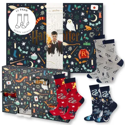 Produktbild von Adventskalender socken- 12 Paar Damen-Socken Größe 35-40 HARRY POTTER - Geschenke zu Weihnachten für Frauen