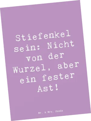 Produktbild von Mr. & Mrs. Panda Postkarte Spruch Stiefenkel - Lavendeltraum - Geschenk, Großeltern, Ansichtskarte, Designkarte, Patchwork, einzigartige Designs, Fotokarte, Grußkarte