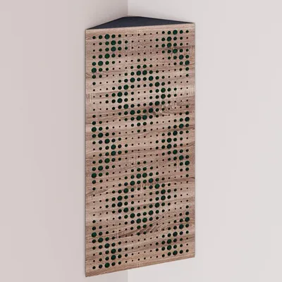 Produktbild von 2er-Pack – Schmale akustische Eck-Bassfalle mit Samtstoff | 50x23x10 cm |Reflexion - Schalldämmung | [REBAT - Sonoma |Grün]