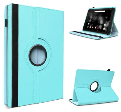 Produktbild von Tablet Hülle für ACER Tab A10 A11 V10 V11 P11 P10 Tasche Schutzhülle 360 DrehbarFarbe 360 Uni:Türkis