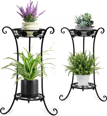 Produktbild von Blumenständer und Pflanzenregal - Edelstahl - 66 cm - 2 Stück