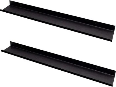 Obrázek produktu pro Plovoucí nástěnná police na rámy obrazů a knihy - 70 cm do obývacího pokoje, ložnice, předsíně, kuchyně, kanceláře atd. (2 černé)