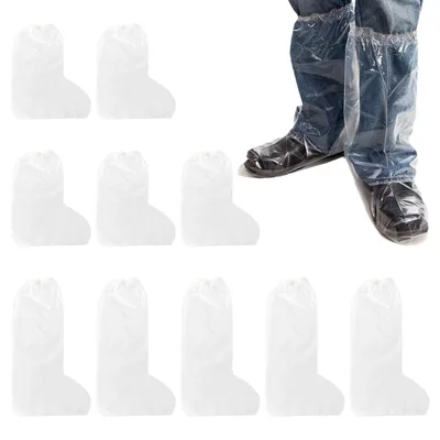 Regenschuhüberzieher, 10 Paar, PE, transparent, 39×50/30 cm