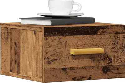 Image de vidaXL Tables de chevet murales 2 pcs. Aspect vieux bois 35x35x20 cm