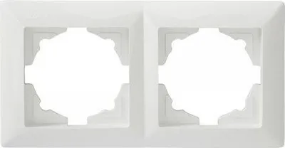 Produktbild von Gunsan Visage 2-fach Rahmen / Steckdosenblende für 2x Steckdosen, Schalter, Dimmer Weiss