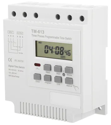 Image de TM-163 Minuterie programmable numérique intelligente triphasée 380 V avec programmation hebdomadaire