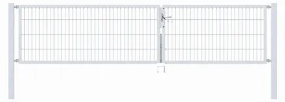 Zdjęcie produktu dla Alberts 647957 Podwójna bramka Flexo z akcesoriami, ocynkowana ogniowo, szerokość 350 cm, wysokość 80 cm