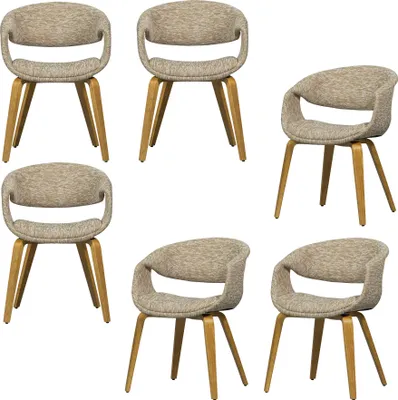 Produktbild von WOOOD Yossi Esszimmerstuhl mit Holz Gestell und Stoffbezug, 78x57x57 cm, Braun/ Sand