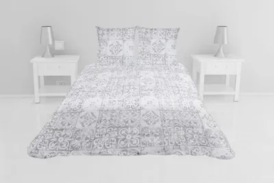 Image de Couvre lit microfibre + taies 220 x 240 cm Persan gris