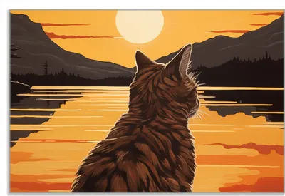 Produktbild von Wallario Frühstücksbrettchen aus Glas 20 x 30 cm mit rutschfesten Füßen, Motiv Katzenstille im Sonnenuntergang