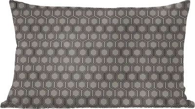 Produktbild von MuchoWow® Zierkissen Sofakissen Wohnzimmer Dekokissen 60x40 cm Muster - Grau - Schwarz - Kopfkissen - Polster mit Foto