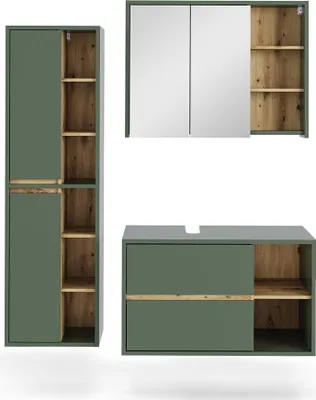 Produktbild von Badmöbel-Set Vicco Viola Grün/Artisan 3 Teile, Model 55209