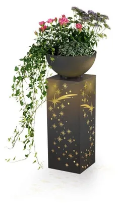 Produktbild von EASYmaxx LED-Dekosäule Beton-Optik mit Pflanzschale Sternschnuppe - 87 cm - Anthrazit