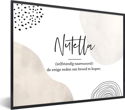Produktbild von MuchoWow® Gerahmtes Poster Nutella - Sprichwörter - Zitate - Nutella Definition - Wörterbuch 80x60 cm - Poster mit Schwarzem Bilderrahmen Wandposter Rahmen Foto Bilder - Schwarzem - Mit Gestell
